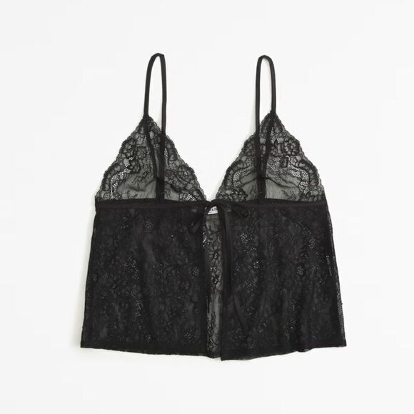 Abercrombie & Fitch Tops - NEW BLACK LaceTie-Front Cami